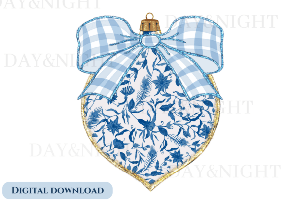 Chinoiserie Toile Christmas Ornament Illustrations