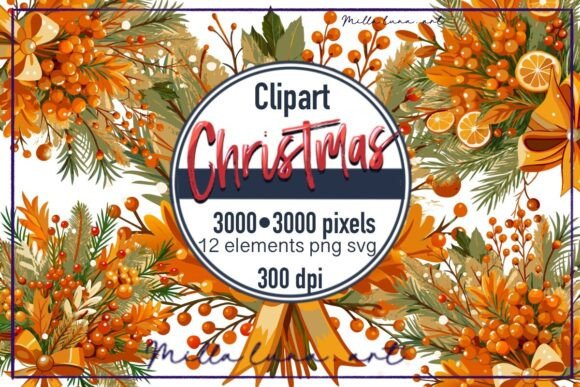 Christmas Bouquet Sticker: Festive Illustrations