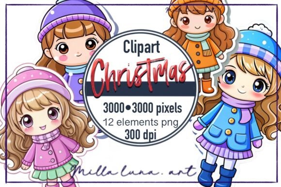 Christmas Doll New Year Girl Winter Illustrations
