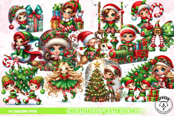 Christmas Elf Watercolor Clipart PNG: Illustrations Review