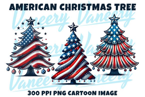 Christmas Tree with USA Pattern Clipart Review