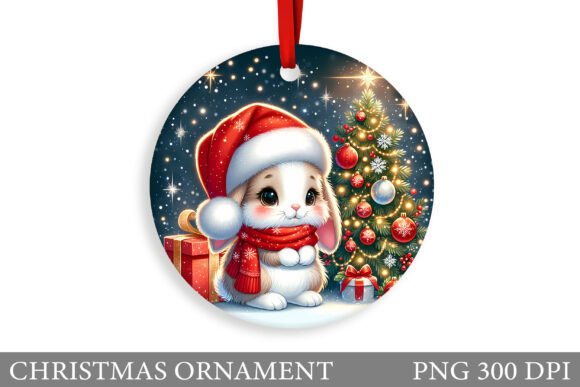 Cute Bunny Christmas Ornament Design: Branding & Illustrations