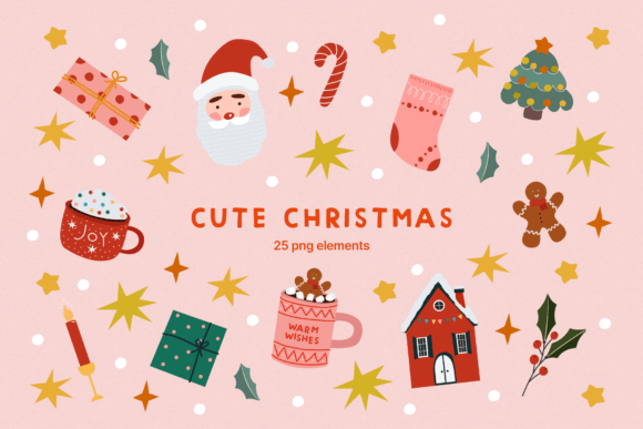 Cute Christmas PNG Clipart for Illustrations