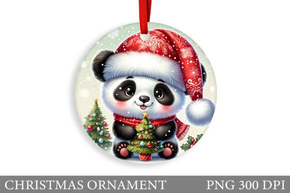 Cute Panda Christmas Ornament Design: Illustrations Review