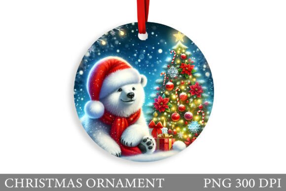 Cute Polar Bear Christmas Ornament Illustrations Review
