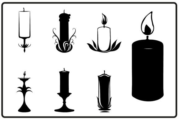 Festive Christmas Candle Logo Illustrations