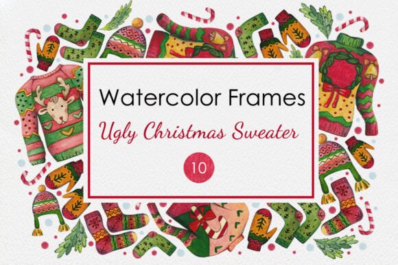 Festive Frames: Ugly Sweater Illustrations
