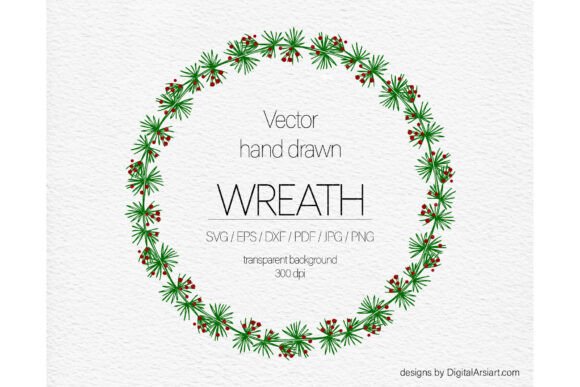 Holly Xmas Wreath Svg: Festive Illustrations