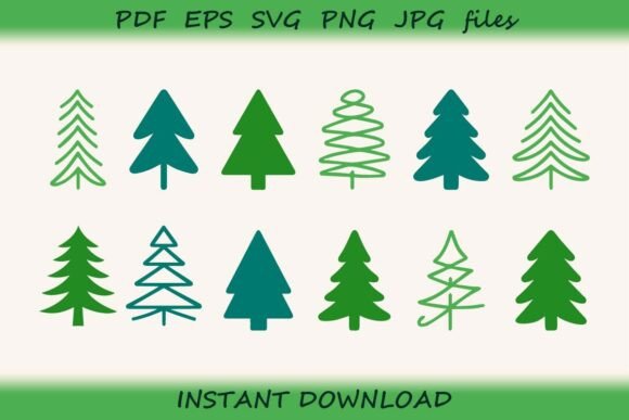 Minimalist Christmas Tree Silhouettes: Illustrations Review