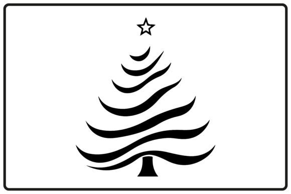 Monochrome Christmas Tree Silhouette: Illustrations for Sellers