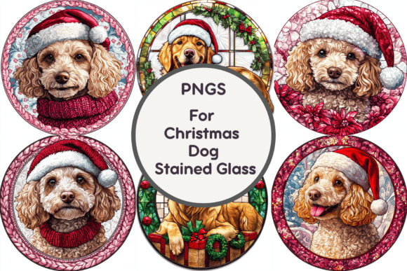 Review: Christmas Dog Stained Glass PNGS for Embroidery