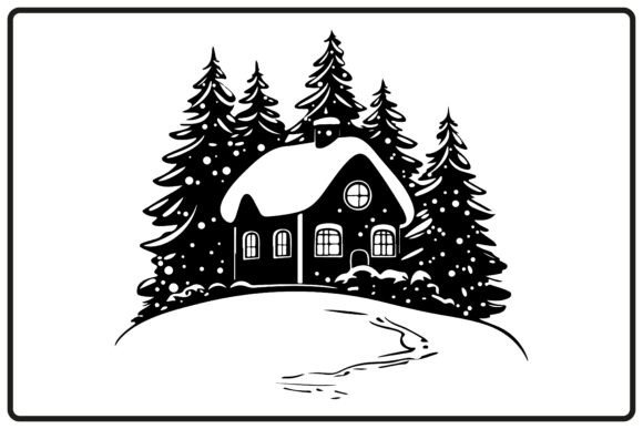 Review: Christmas House Silhouette Forest House Illustrations