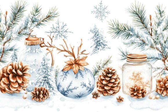 Review: Christmas Pattern with Ornaments Illustrations