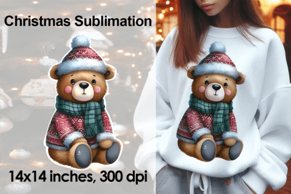 Review: Christmas Teddy Bear Sticker PNG for Embroidery