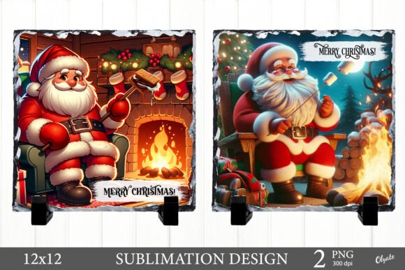 Reviewing Christmas Slate Sublimation. Santa for Embroidery