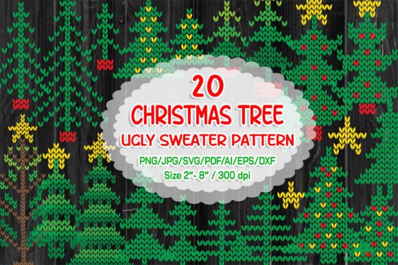 Ugly Stweater Pattern: Festive Illustrations