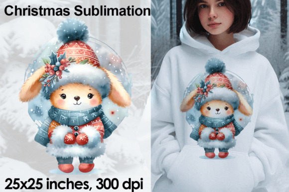 Watercolor Christmas Bunny: Festive Illustrations