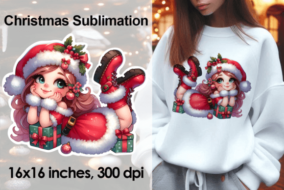 Watercolor Christmas Girl Sticker PNG: Branding Review