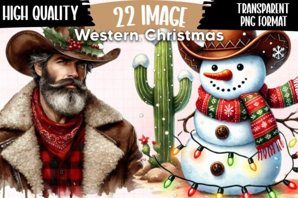 Western Christmas Clipart Part 1: Illustrations Review