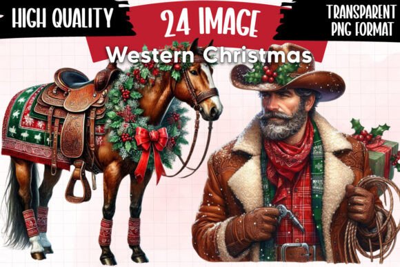 Western Christmas Clipart Part 3: Illustrations Review